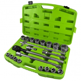 JBM 53727 21 PIECE PLASTIC TOOL CASE WITH 3/4" 6-POINT SOCKETS